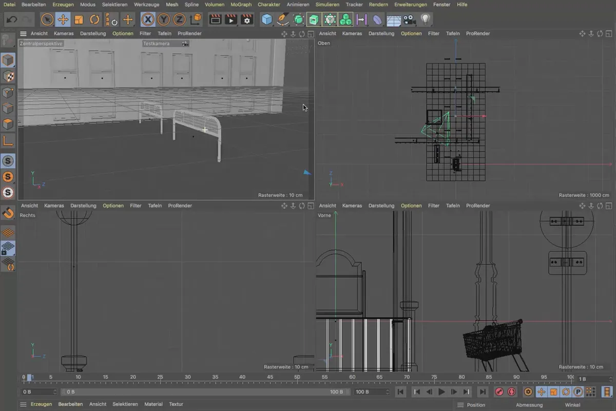 Cinema 4D 튜토리얼 "Underground": 1.21 씬 구성