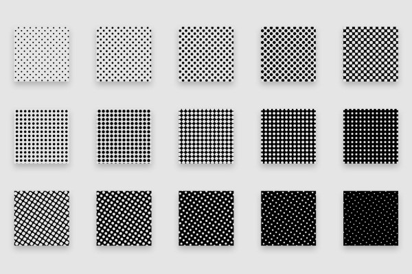 Halftone Patterns - Photoshop pattern for halftone grids: dots irregularly distributed