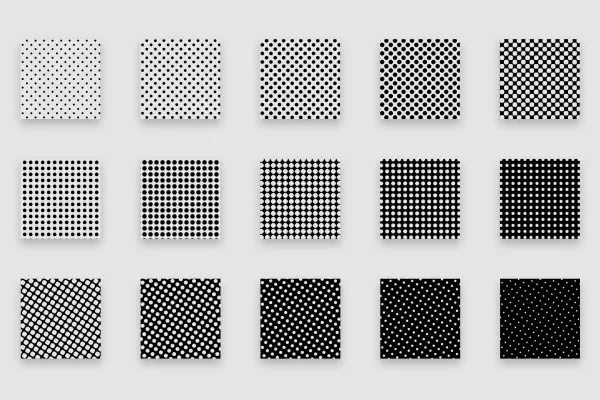 Halftone Patterns - Photoshop pattern for halftone grids: dots irregularly distributed