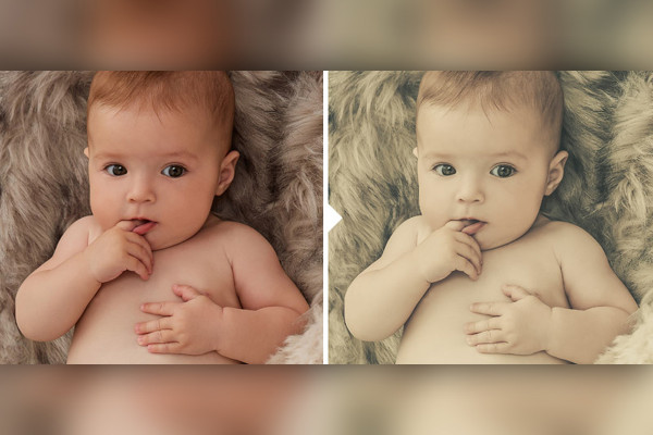 Photo preset for baby photos (Lightroom, Camera Raw): 06 | Gentle Sepia