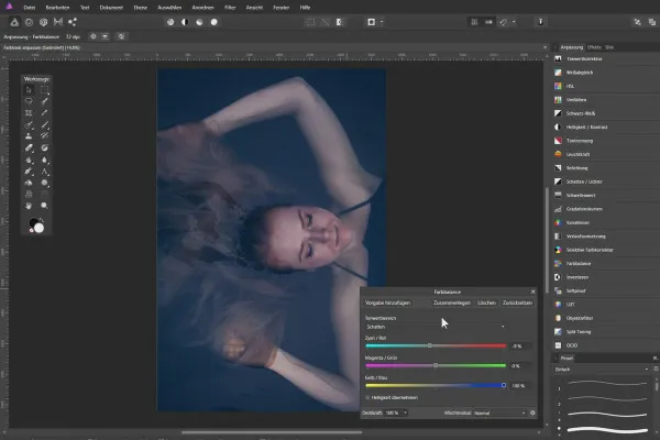 Fotos verbessern in Affinity Photo: 07 | Farblook anpassen