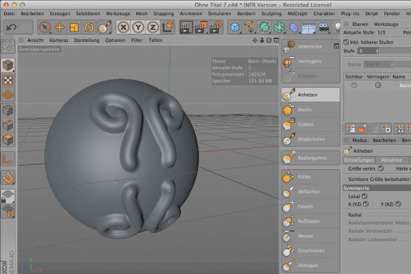 Sculptera i CINEMA 4D - Grunderna: Del 07 - Symmetri