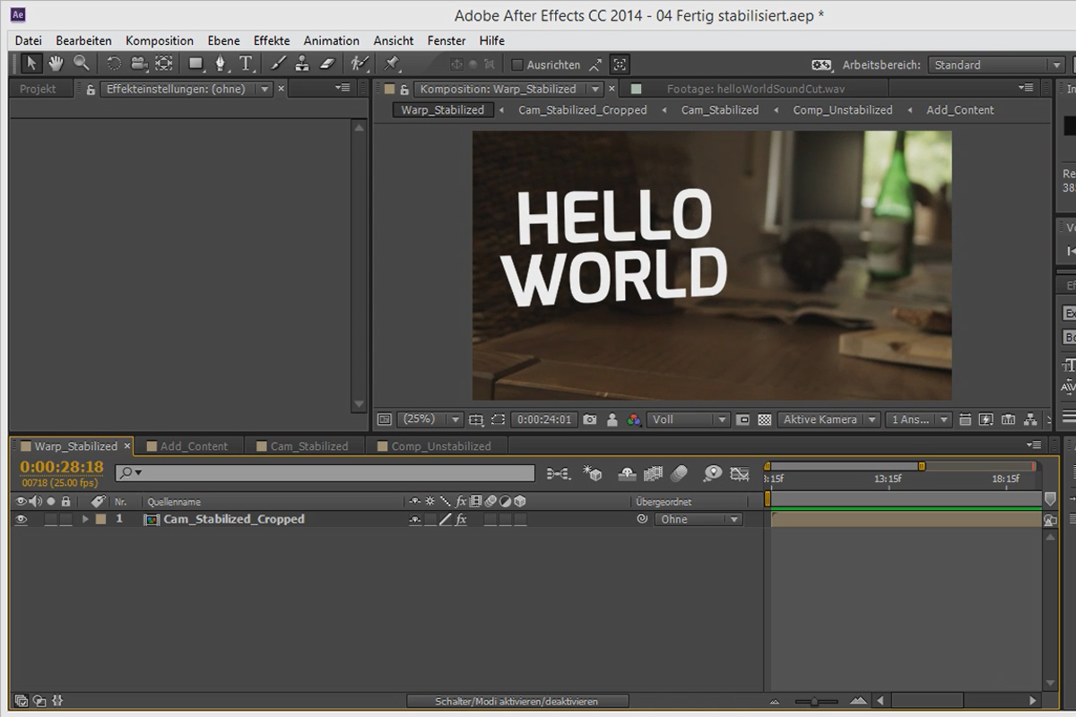 3D-projekt i After Effects: Förbereda 3D-scen