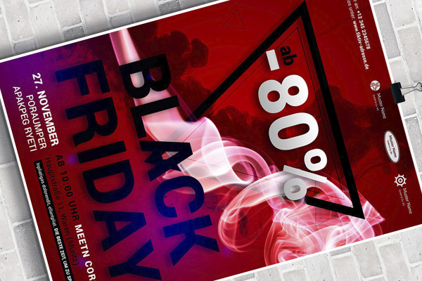 Black Friday: Plantilla de diseño para carteles y folletos - Versión 1