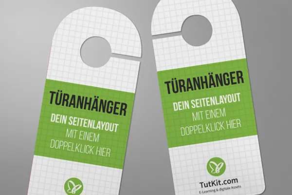 Photoshop-Mockup-Vorlage: 2 liegende Türanhänger