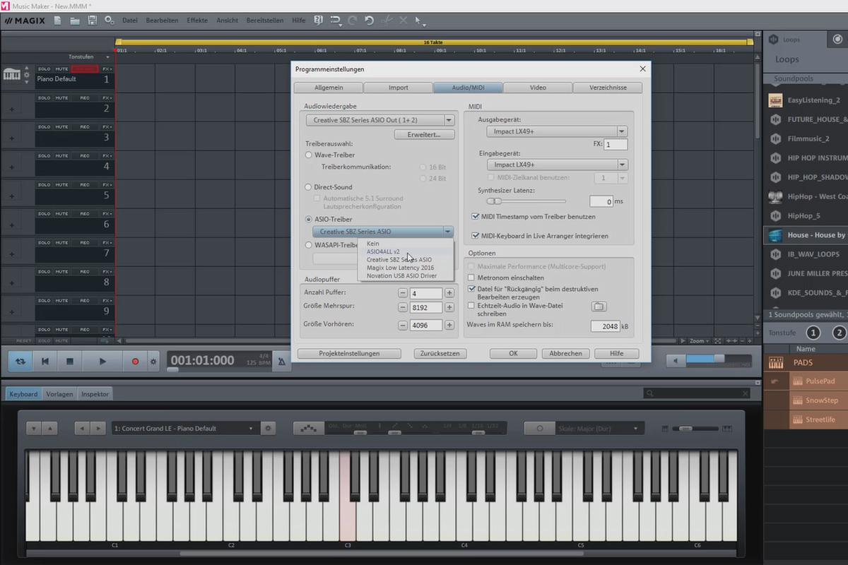 Magix Music Maker ile kendi müziğinizi oluşturun: 07 | Programdaki seçenekler ve ayarlar (4/5)