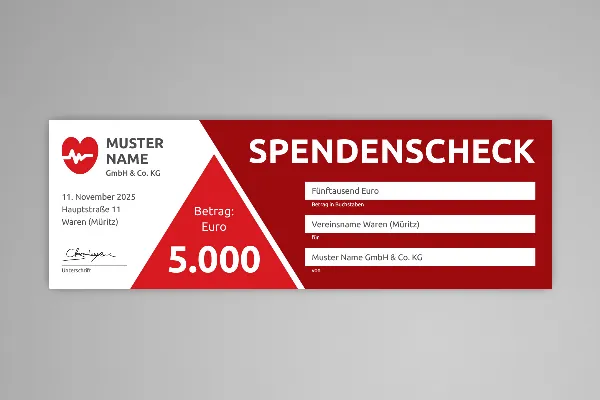 Design-Vorlagen für euren Sportverein – Vol. 4: Spendenscheck