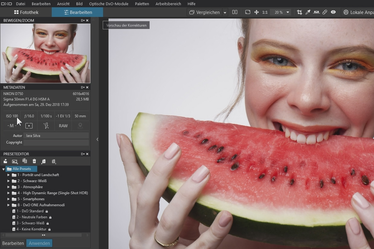 DxO PhotoLab-Öğretici: 1.6 | Metaveriler