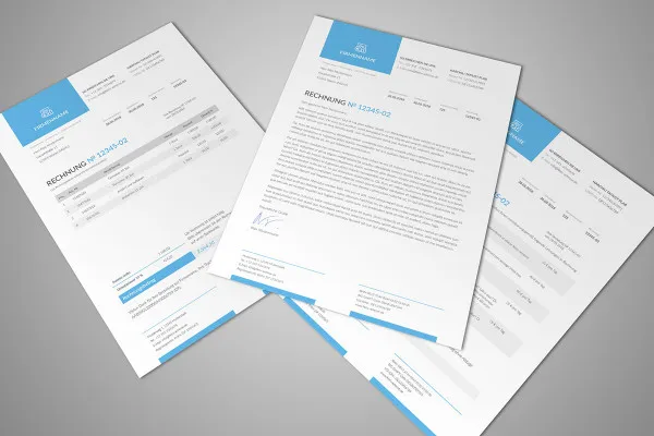 Invoice templates for business, trade and services - Vol. 2 - Template 6
