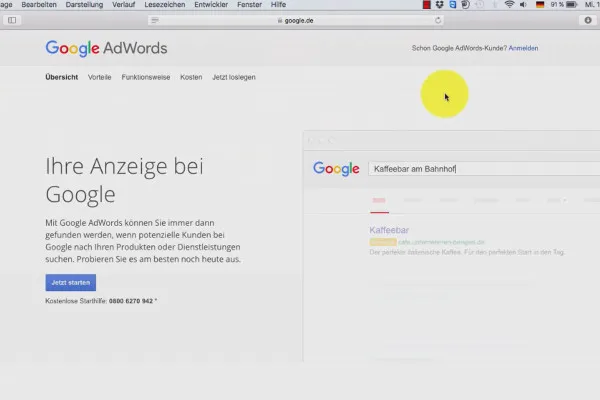 Google AdWords – weniger Kosten, mehr Kunden – 1.8 AdWords-Konto eröffnen