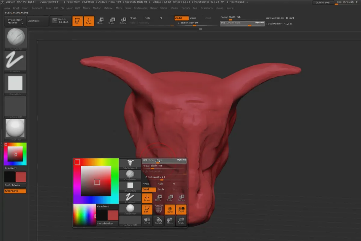ZBrush 초보자를 위한: 3.2 디나메쉬