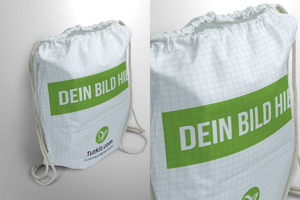 Mockup für Stoffbeutel Sport: stehend, gefüllt
