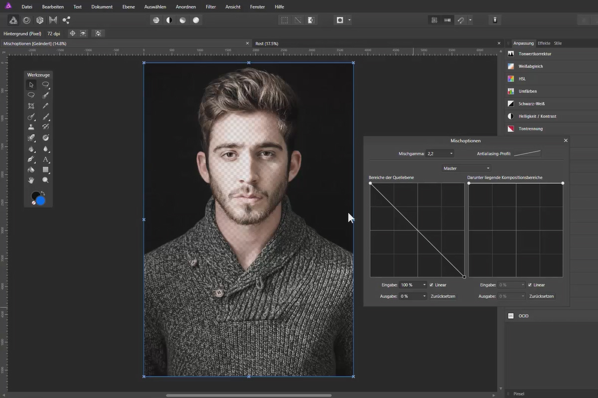 Frigjøre med Affinity Photo: 08 | Frigjøre med blanding av alternativer