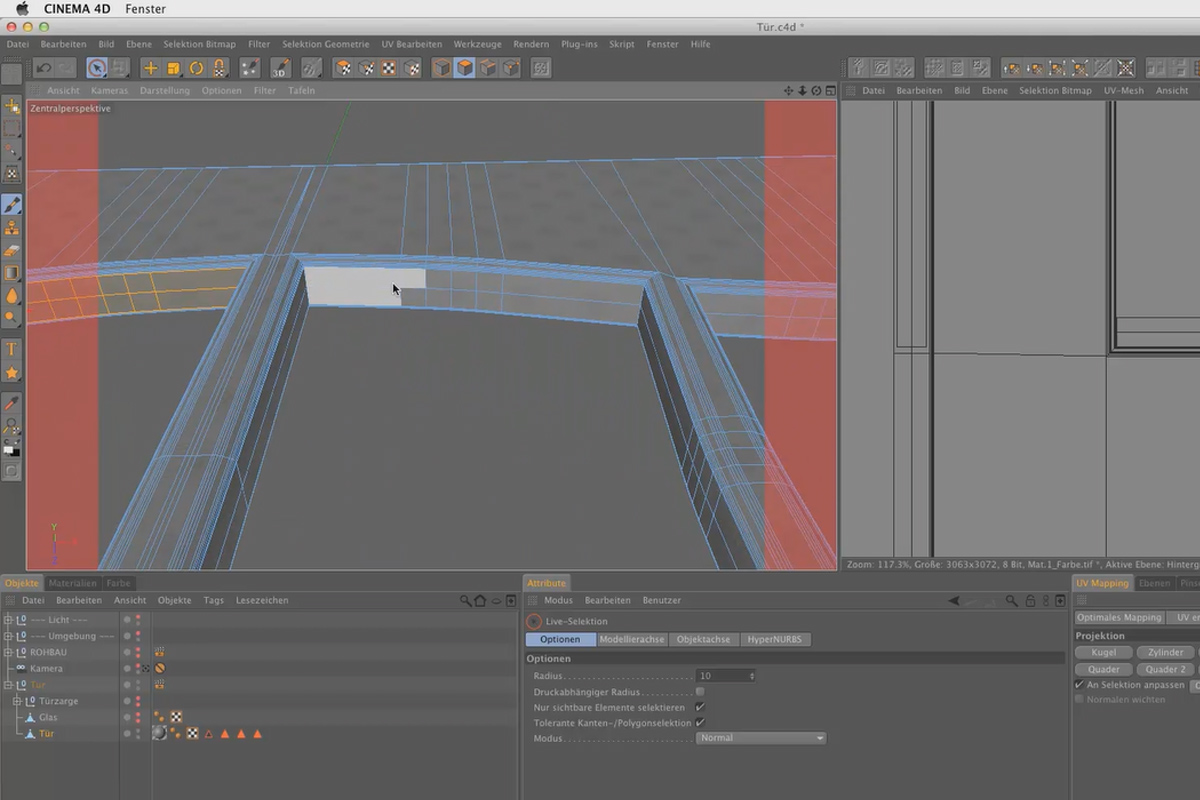 Shader og teksturer - Materialeoprettelse i CINEMA 4D: Slidt dør - Del 1