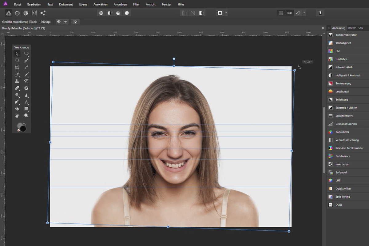 Affinity Photo'da Güzellik Düzenlemesi: 08 | Yüz Şekillendirme
