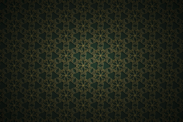 Goldene Ornamente auf grünem Hintergrund – Version 1