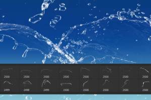 Pinsel-Set Wasserbilder, Wasserspritzer, Wassertropfen: Brushes für Photoshop, GIMP & Co 1