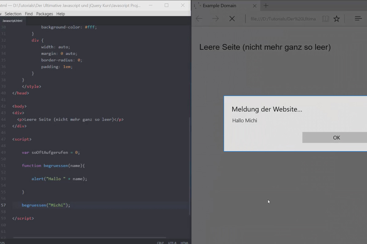 Den ultimata träningen för JavaScript och jQuery - 1.8 Funktioner