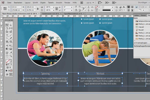 Flyer design in folded format using the example of a sports studio/fitness studio - Part 4