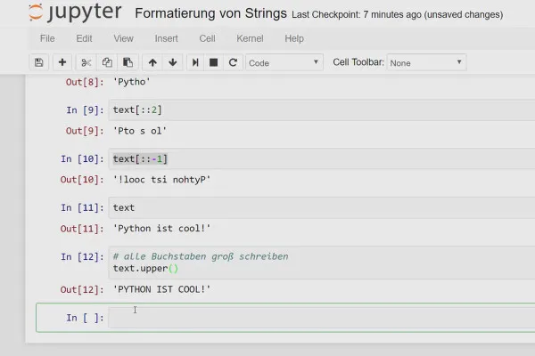 Python-Programmierung für Einsteiger – 08 Eigenschaften und Formatierung von Strings