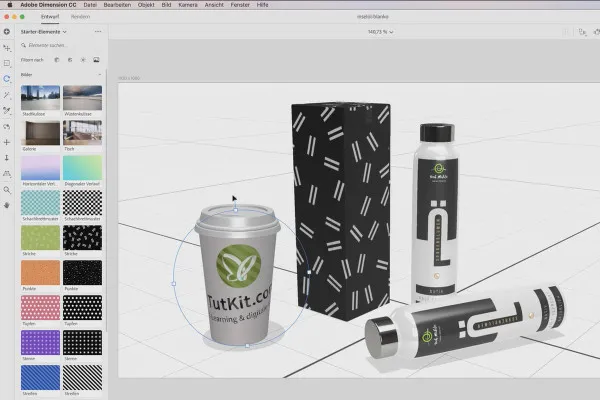 Adobe Dimension CC 튜토리얼: 08 | 그래픽 및 로고를 모델에 배치하기