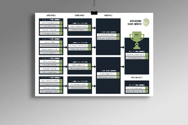 Modelli di design per la vostra associazione sportiva - Vol. 1: Tabellone dei tornei / Calendario delle partite.