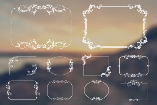 Decorative vector shapes and ornaments - package 08