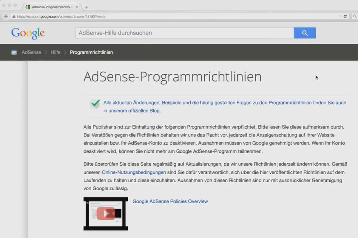 Tjen penge med AdSense-formlen - 2.5 Overhold retningslinjerne