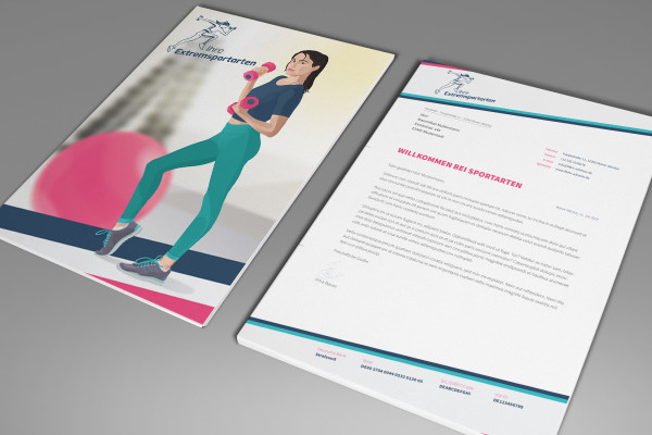 Briefpapier-, Geschäftspapier- & Briefbogen-Vorlage zum Ausdrucken: 7 Sport, Fitness, Trainer