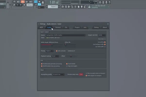 Produzione musicale digitale con FL Studio - 3.1 Impostazioni prima dell'avvio