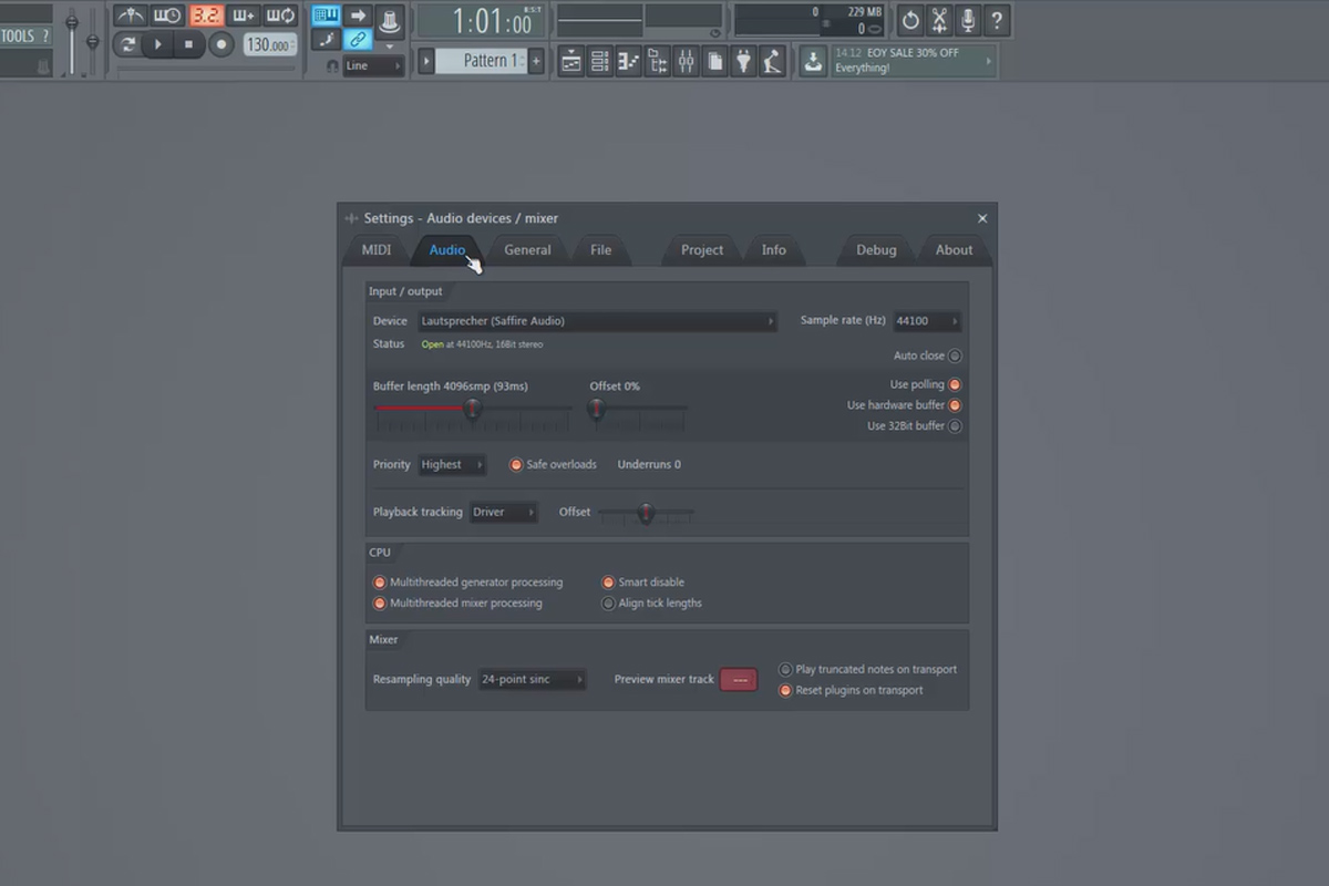 FL Studio ile dijital müzik prodüksiyonu yapma - Başlangıç ​​öncesi ayarlar