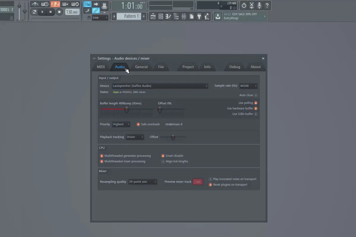 Produzione musicale digitale con FL Studio - 3.1 Impostazioni prima dell'avvio