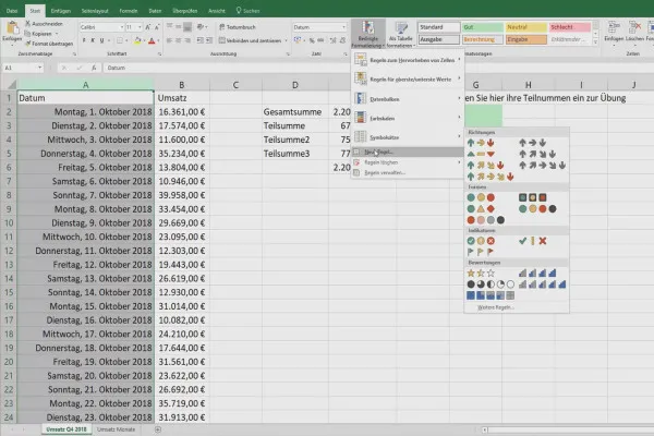 Tutorial Excel: Pivot, diagram, dan desain tabel untuk presentasi data yang jelas - 2.7 Hari dalam format terkondisi.
