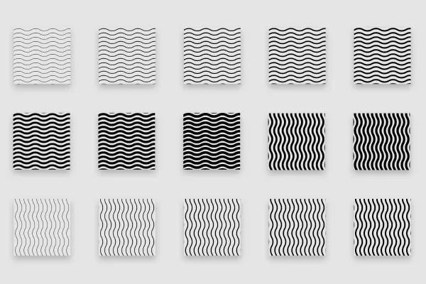 Halftone Patterns – Photoshop-Muster für Halbtonraster: Wellen