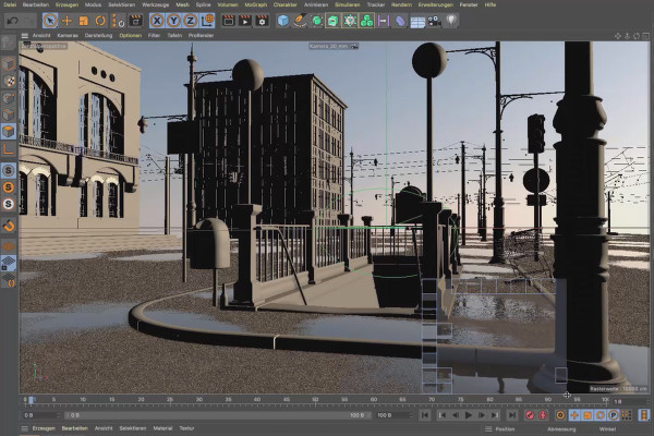 Cinema 4D-tutorial "Underground": 2.4 Mapping