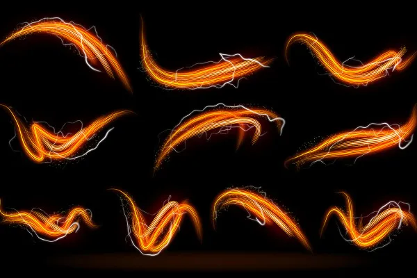 Glowing Light Trails für Photoshop und Affinity Photo – verschlungene Lichtspuren 2