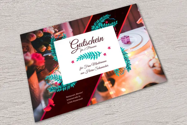 Plantillas de diseño para cheques regalo - Restaurante - Versión 1