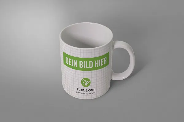 Mockup: Cangkir kopi klasik dengan gagang