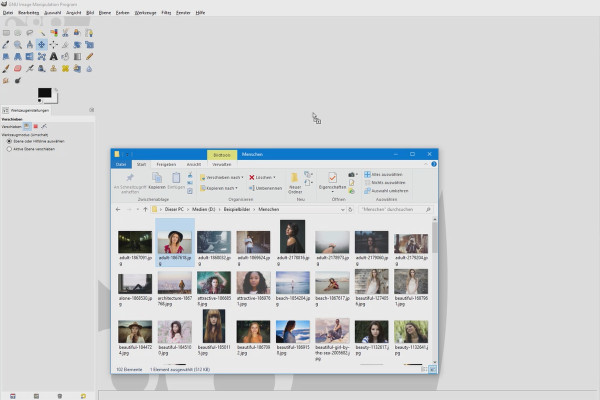 Image editing with GIMP: the tutorial for beginners - Open 8 images in GIMP
