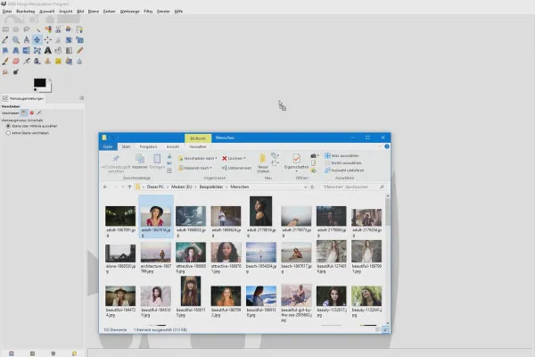 Elaborazione delle immagini con GIMP: il tutorial per principianti - aprire 8 immagini in GIMP