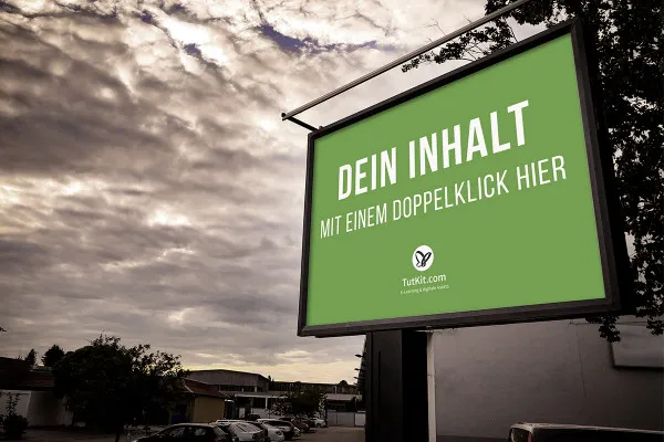 Mockup für ein großformatiges Werbeplakat an einem Parkplatz