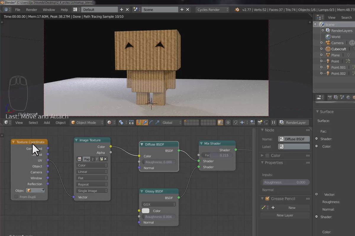 Blender başlangıç ​​seviyesi icin uygulama eğitimi - 2.5 Cubecraft karakteri: Malzeme ve doku