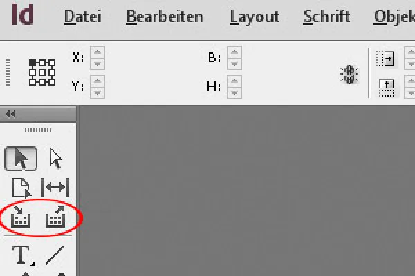 "InDesign" turinio fiksavimo ir talpinimo įrankis