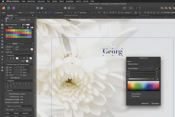 Affinity Publisher Grundlagen-Tutorial: 08 | Farben, Farbpaletten und Verläufe