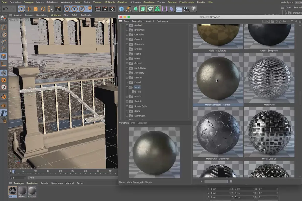 Cinema 4D-Tutorial "Underground": 2.5 Content Browser