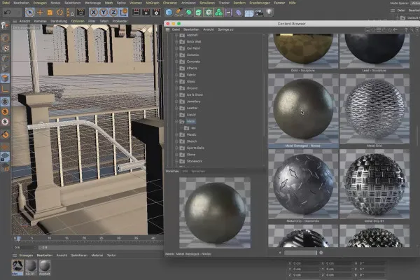 Cinema 4D 튜토리얼 "Underground": 2.5 콘텐츠 브라우?