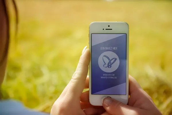 Photoshop-Mockup-mall för en smartphone - version 7