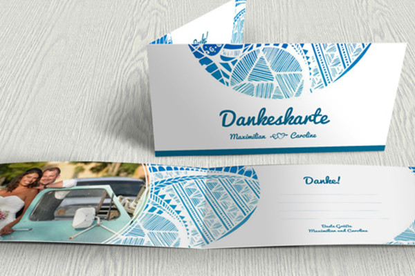 Printable template for wedding thank you card - Version 7