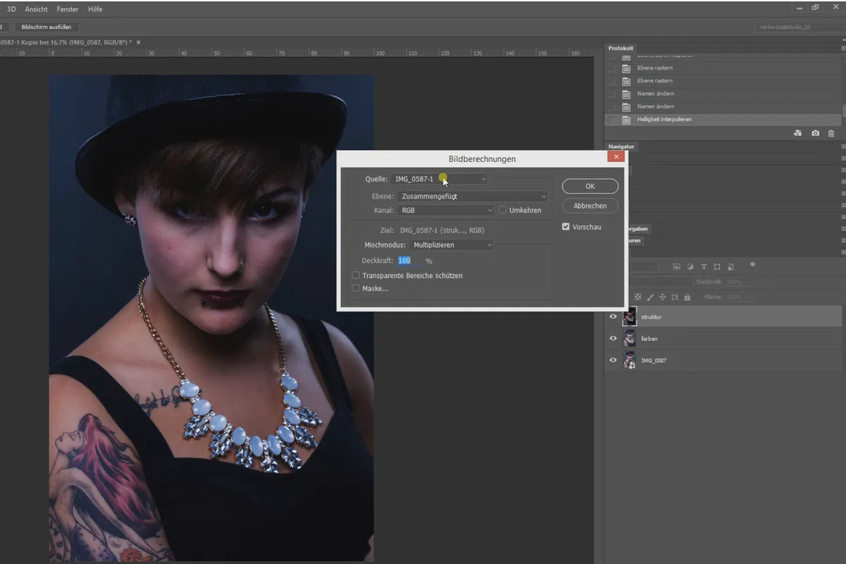 Frequenztrennung in Photoshop – 08 Vorstellung 16 Bit