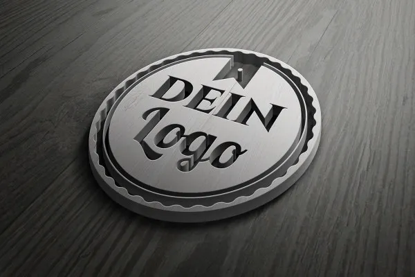 Photoshop-Mockup-Vorlage für Logos: markanter 3D-Effekt